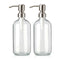 AmazerBath Soap Dispenser, 2 Pack Glass Soap Dispenser with Pump Stainless Steel