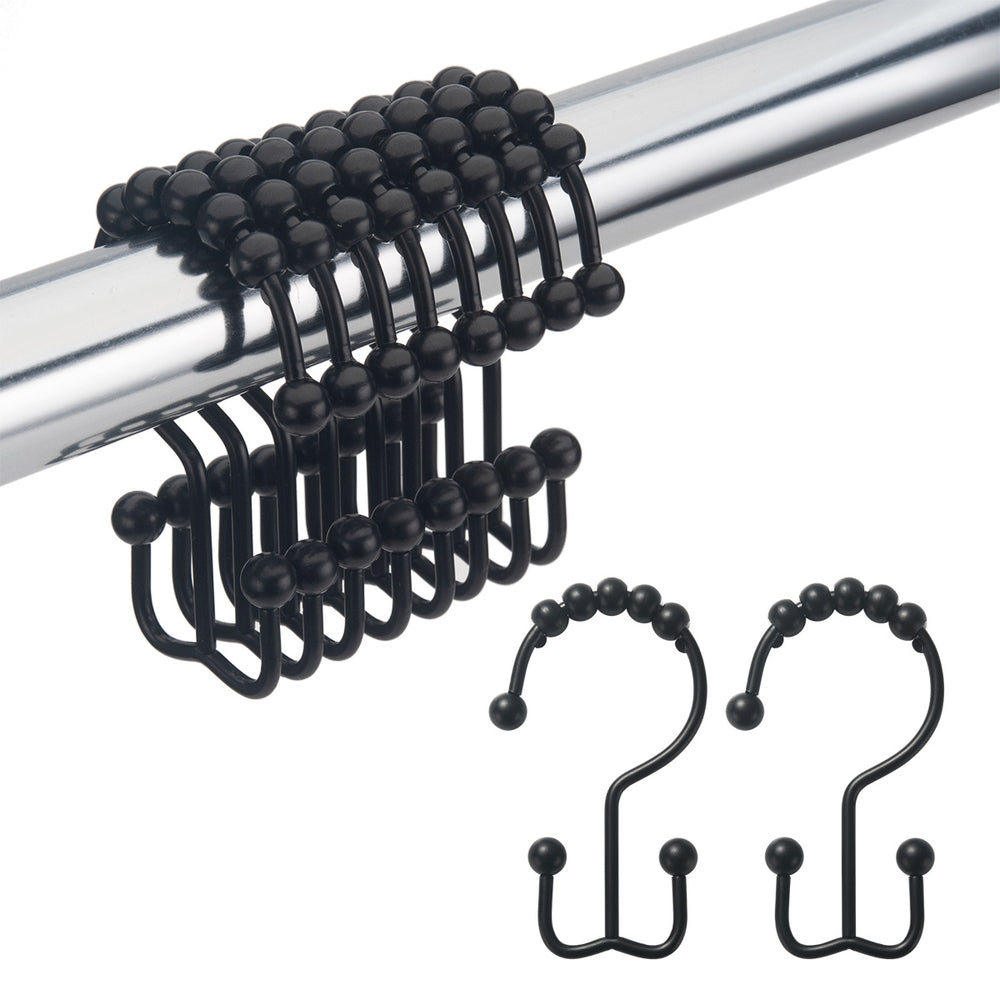 Metal Double Shower Curtain Hooks