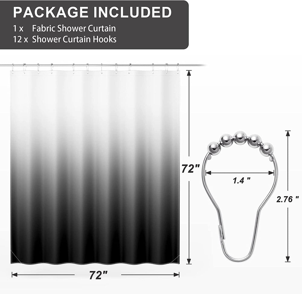 Ombre Design Shower Curtain Black