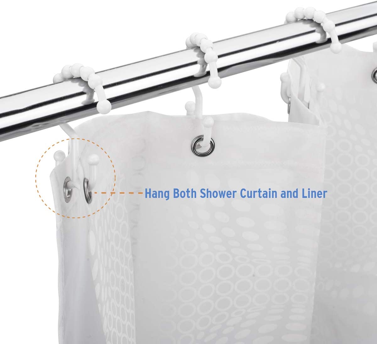 Plastic Double Shower Curtain Hooks