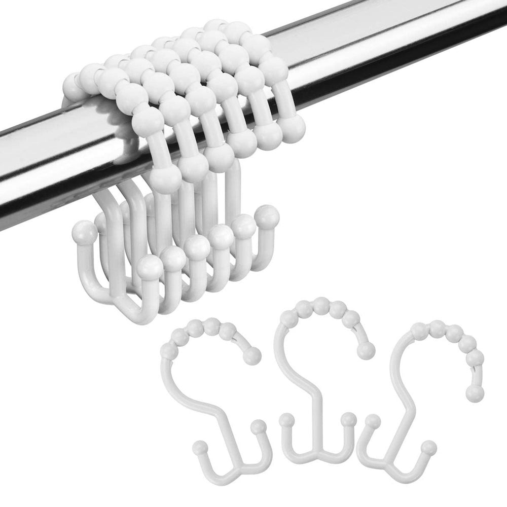 Plastic Double Shower Curtain Hooks