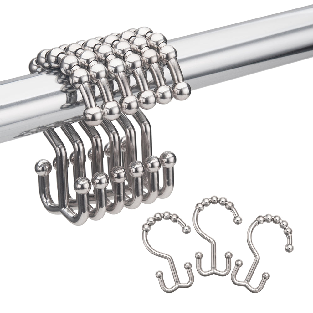 Plastic Double Shower Curtain Hooks