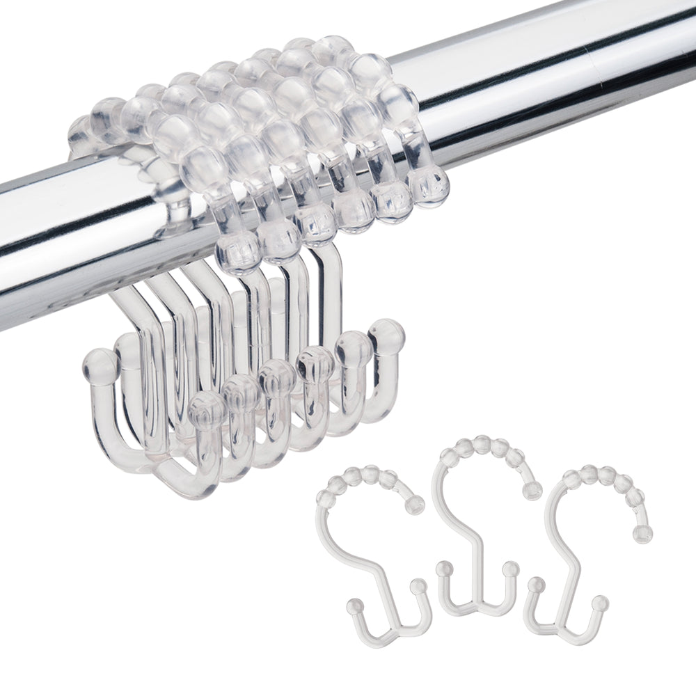 Plastic Double Shower Curtain Hooks