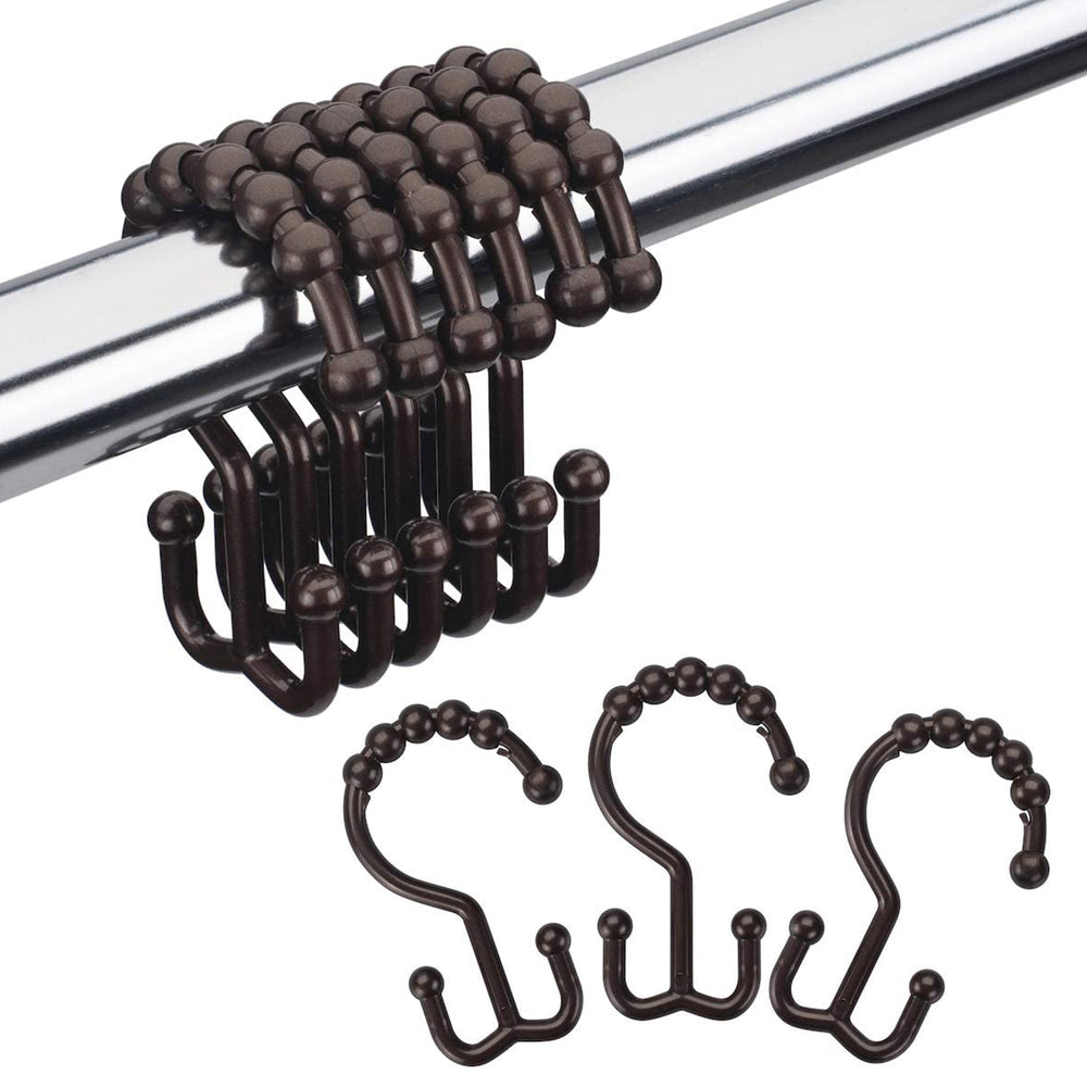 Plastic Double Shower Curtain Hooks