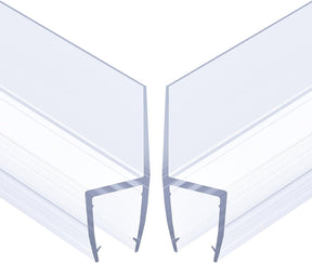 AmazerBath clear frameless shower door seal strip for 3/8-inch glass, shown in a detailed product view.
