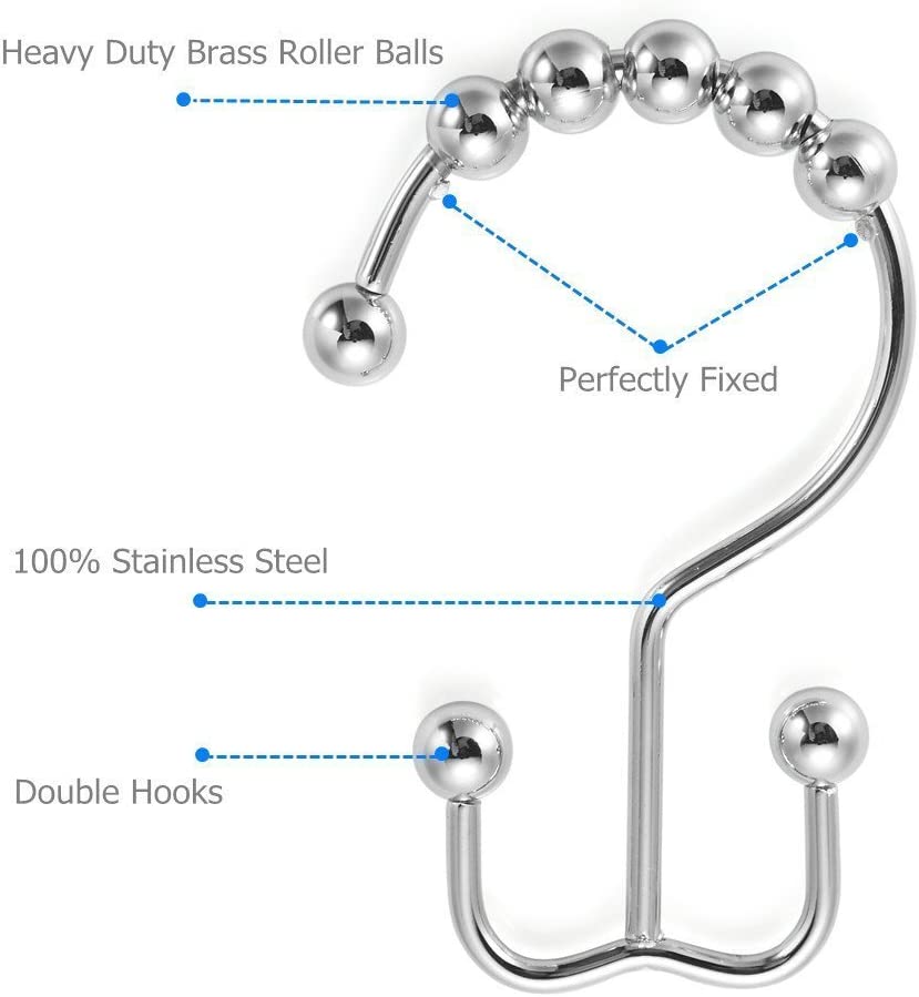 Stainless Steel Shower Curtain Hooks